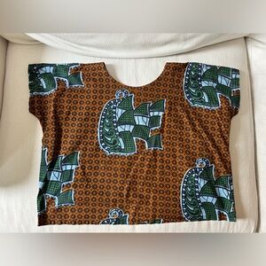 Vintage Ankara boxy cropped shirt